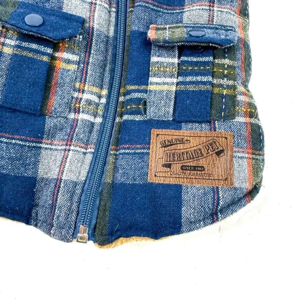 Blue Plaid Dog Vest Coat